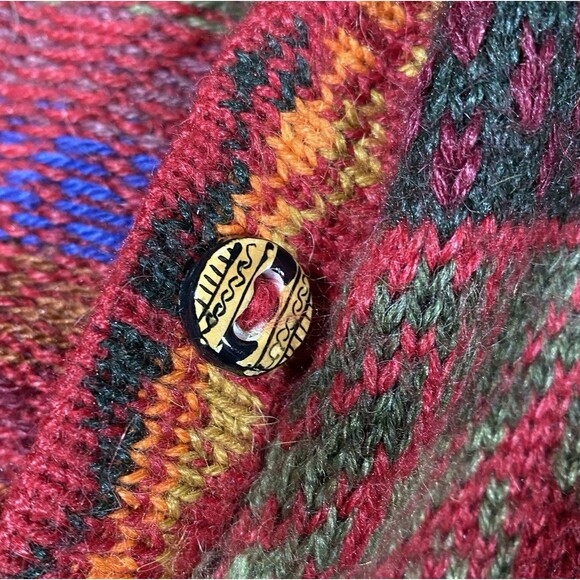 The Alpaca Connection Cardigan Sweater Jumper Colorful Aztec Western Artsy Sz XL - Picture 5 of 10